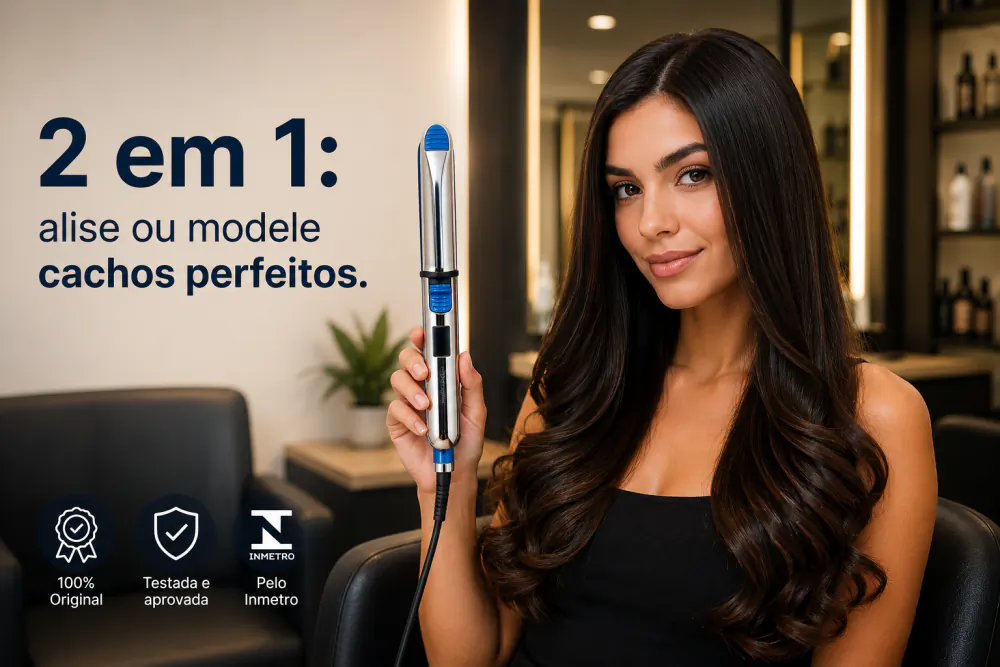 Sistema 2 em 1 para alisar e modelar