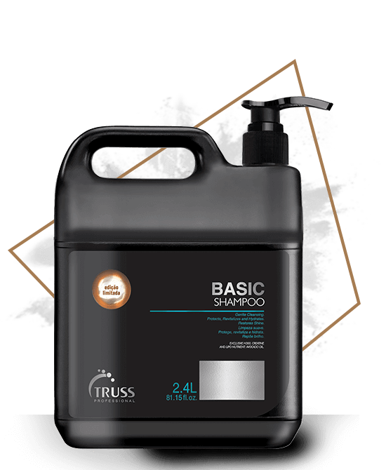 SHAMPOO BASIC TRUSS - 2.4L - revitaliza e hidrata os cabelos, devolvendo o brilho.